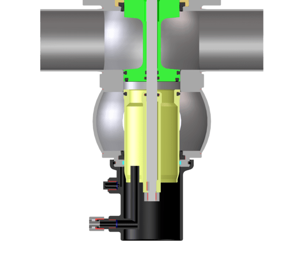 APV-WCB-Valves-Mix-Proof-D4-Lower-Seat-Lift-Cutaway-Render Válvulas doble asiento Mix Proof serie DA / DA4